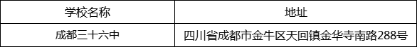 成都市成都三十六中地址在哪里？