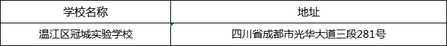 成都市溫江區(qū)冠城實驗學(xué)校地址在哪里？