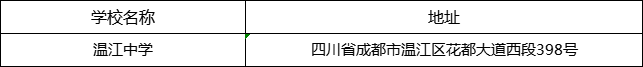 成都市溫江中學(xué)地址在哪里？