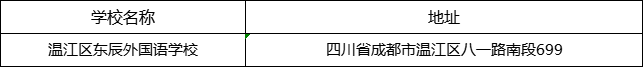 成都市溫江區(qū)東辰外國(guó)語(yǔ)學(xué)校地址在哪里？