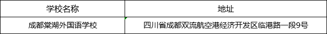 成都市成都棠湖外國(guó)語(yǔ)學(xué)校地址在哪里？