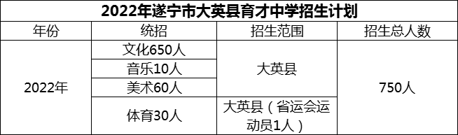 2024年遂寧市大英縣育才中學(xué)招生計(jì)劃是多少？