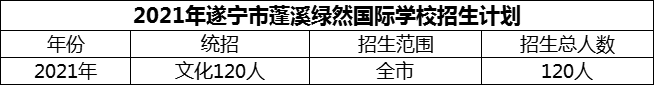 2024年遂寧市蓬溪綠然國際學(xué)校招生計劃是多少？