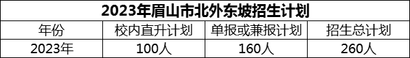 2024年眉山市北外東坡招生計(jì)劃是多少？