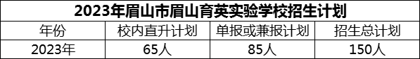 2024年眉山市眉山育英實(shí)驗(yàn)學(xué)校招生計(jì)劃是多少？