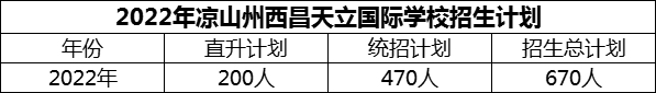 2024年涼山州西昌天立國際學(xué)校招生計(jì)劃是多少？
