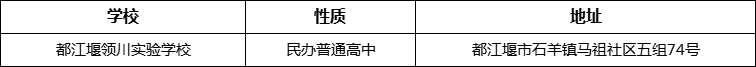 成都市都江堰領(lǐng)川實(shí)驗(yàn)學(xué)校詳細(xì)地址、在哪里？